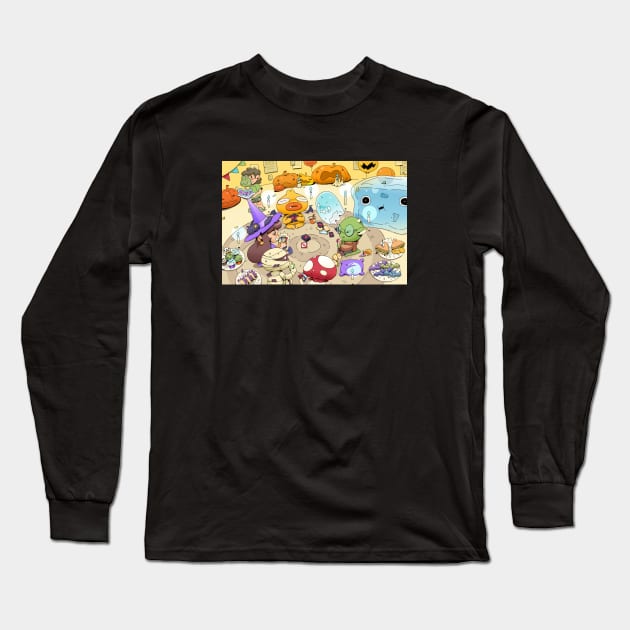 Monster Uno Party Long Sleeve T-Shirt by MaiType